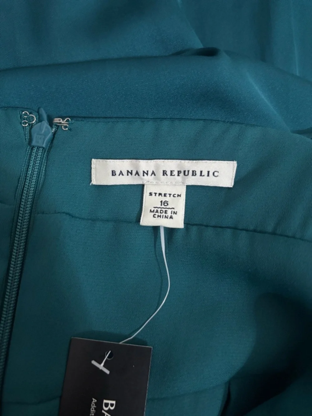 Banana Republic cascade maxi flowy silk stretch teal dress size 16 - Picture 7 of 10